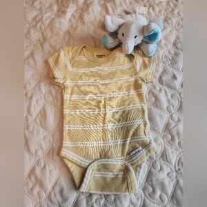 🧸Carter's Yellow and White Striped Baby Onesie